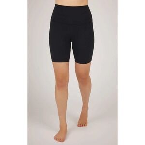 Yogalicious Bike Shorts Black Lux Harmony 7 Inch High Rise Ruched Waistband  S